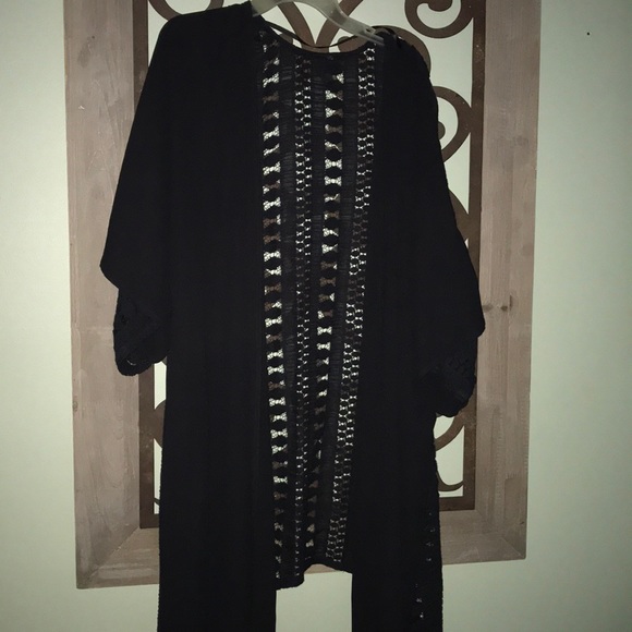 Mossimo Supply Co. Tops - Black. Crochet back kimono. NWOT!